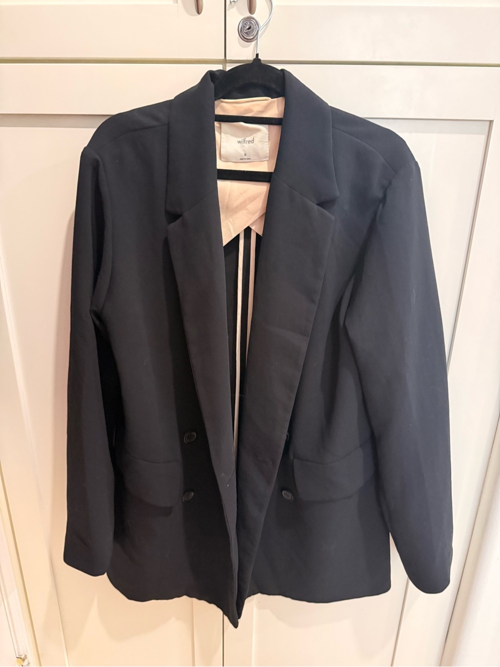 Wilfred Black Double-Breasted Tailored Blazer